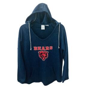 Concepts Sport Chicago Bears Women's Navy Blue V-Neck Hoodie Sweatshirt - Large
